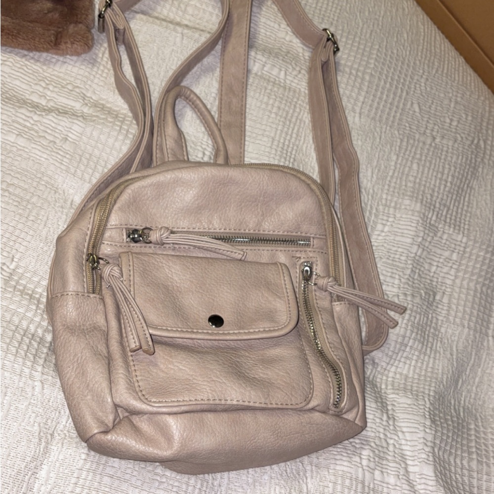 Bueno Blush Pink Mini Leather Backpack